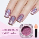 Холографна пудра розова