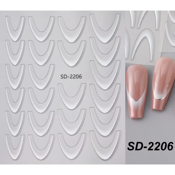 Стикер бяло и сребърно SD-2206